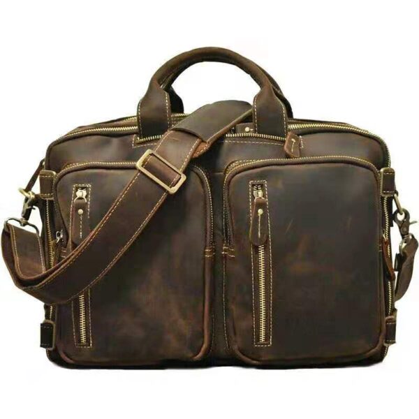Men's Genuine Leather Hand-held One Shoulder Messenger Bag - Image 3
