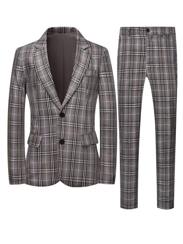 Men's Classic Check Blazer And Pants Set - Image 2