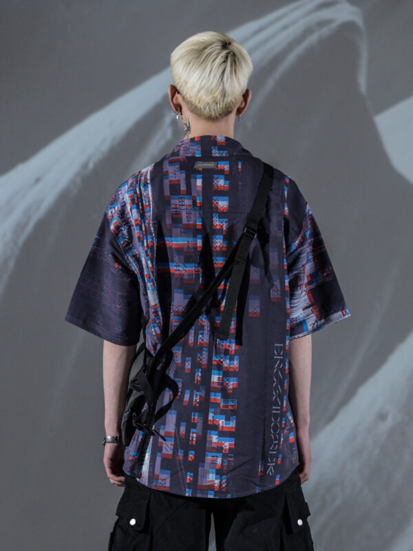 Printed Loose Five-point Sleeve Shirt Jacket - Image 3