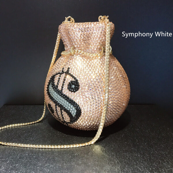 Pocket Handmade Diamond Party Crystal Clutch Chain Bag - Image 9