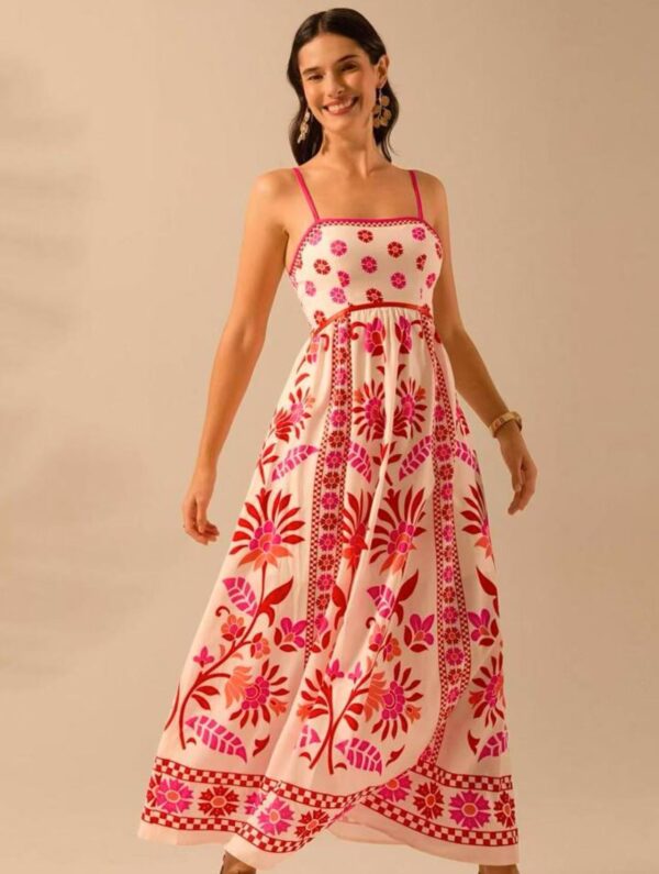Printing Slip Dress Vacation Style Women's Clothing - Image 6