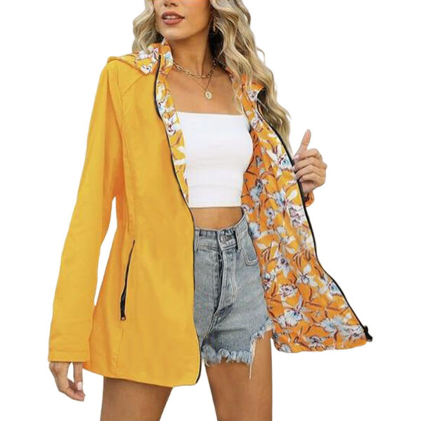 Printed Women's Zipper Windbreaker Japanese And Korean Fashion Double-sided Wear - Image 4
