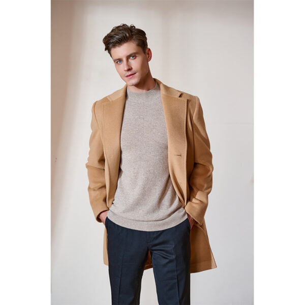High-end Black Thickened Cashmere Coat Mid-length - Image 5