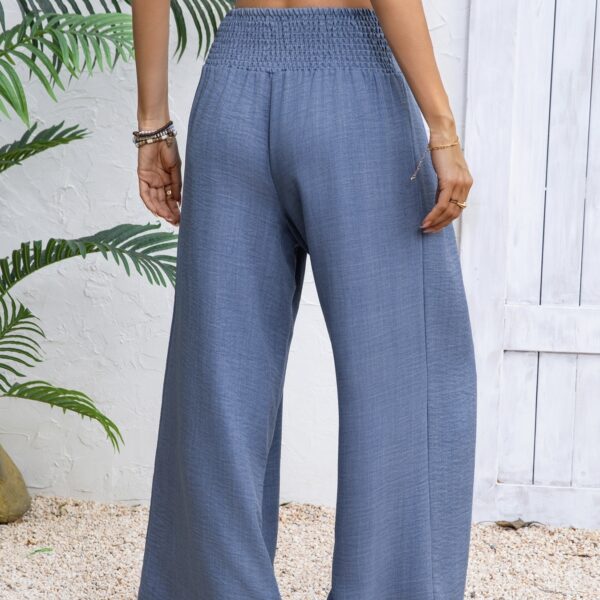 Women's New Fashionable Solid Color Front Tied Bow Loose Vacation Pants - Image 2