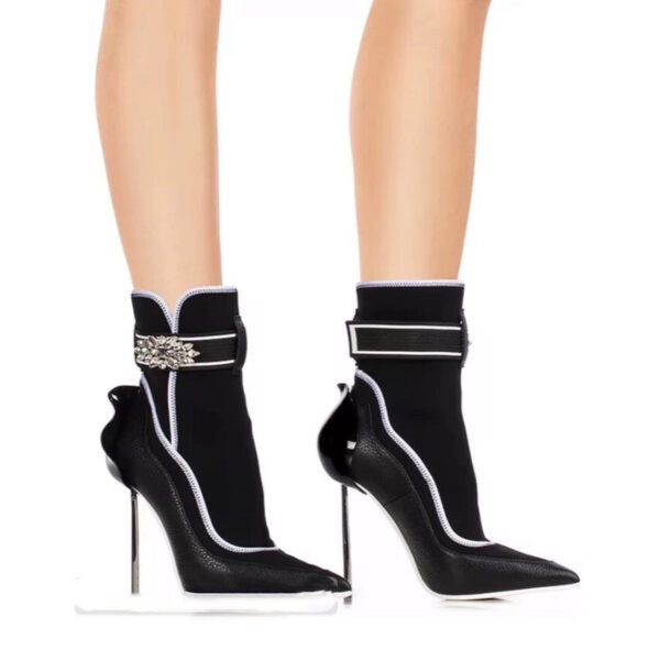 Women's Bud Stiletto Pointed Toe High Heel Ankle Boots - Image 3