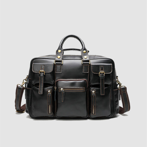 Men's Large Capacity Leather One Shoulder Messenger Bag - Image 6