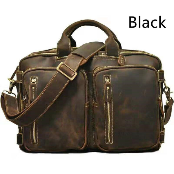 Men's Genuine Leather Hand-held One Shoulder Messenger Bag - Image 5