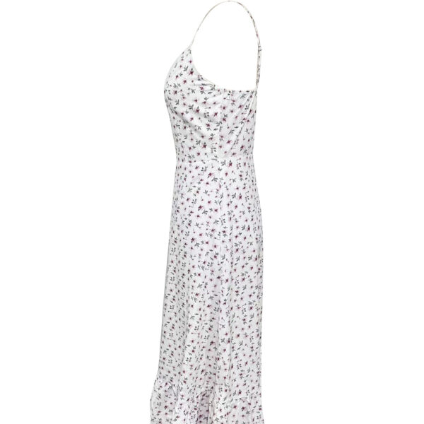 Ladies' Shallow V-neck Vacation Casual Small Floral Print Suspender Dress - Image 4