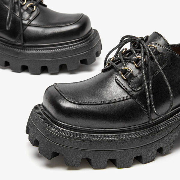 Women's Square Toe Platform Chunky Heel Platform Shoes - Image 4