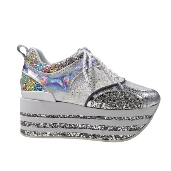 Genuine Leather Breathable Mesh Platform Shoes - Image 2