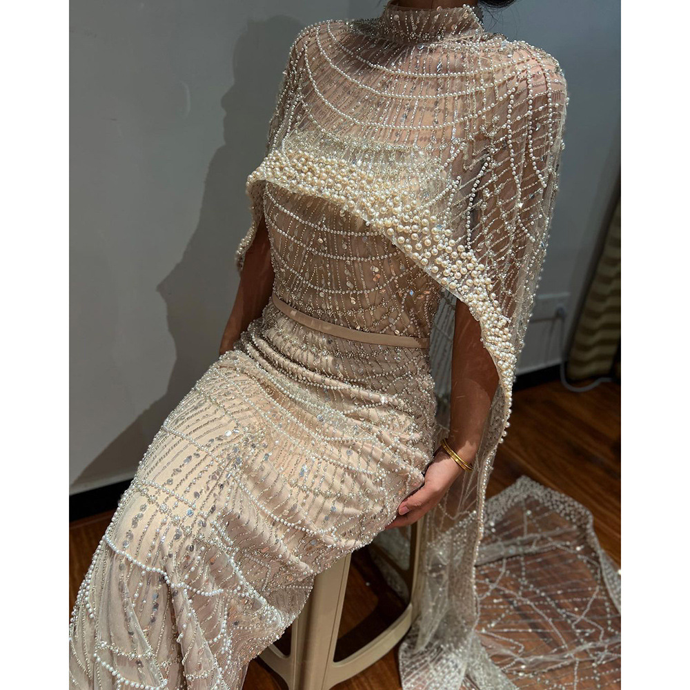 Pearl Light Luxury Trailing Dress Temperament Costume - Image 2