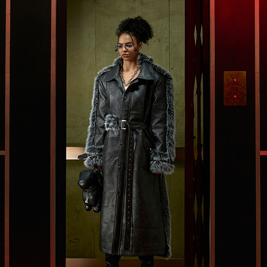 Cotton Padded Thickened Thermal Long Leather Wind Coat - Image 6