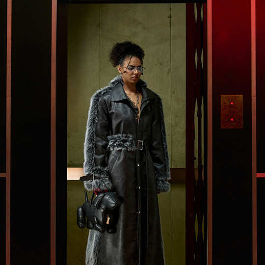 Cotton Padded Thickened Thermal Long Leather Wind Coat - Image 5