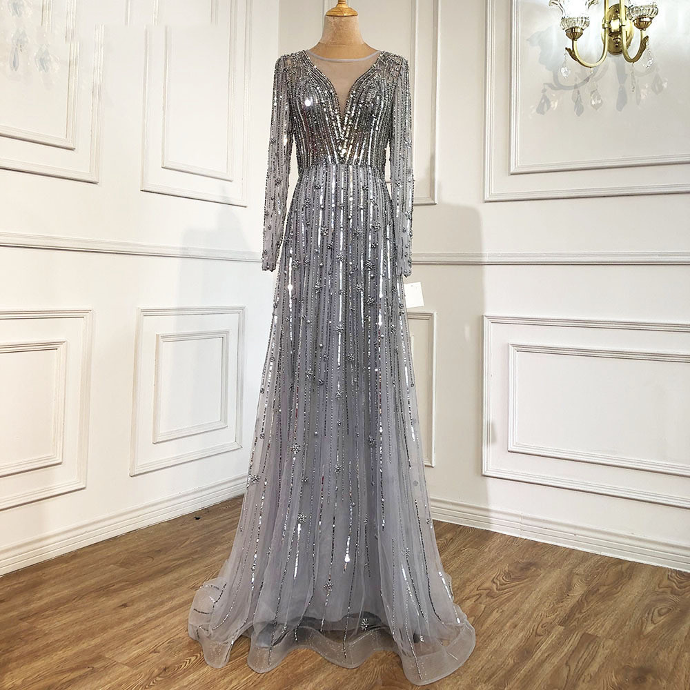 Temperament Luxury High-end Beaded Evening Dress Banquet Skirt - Image 4