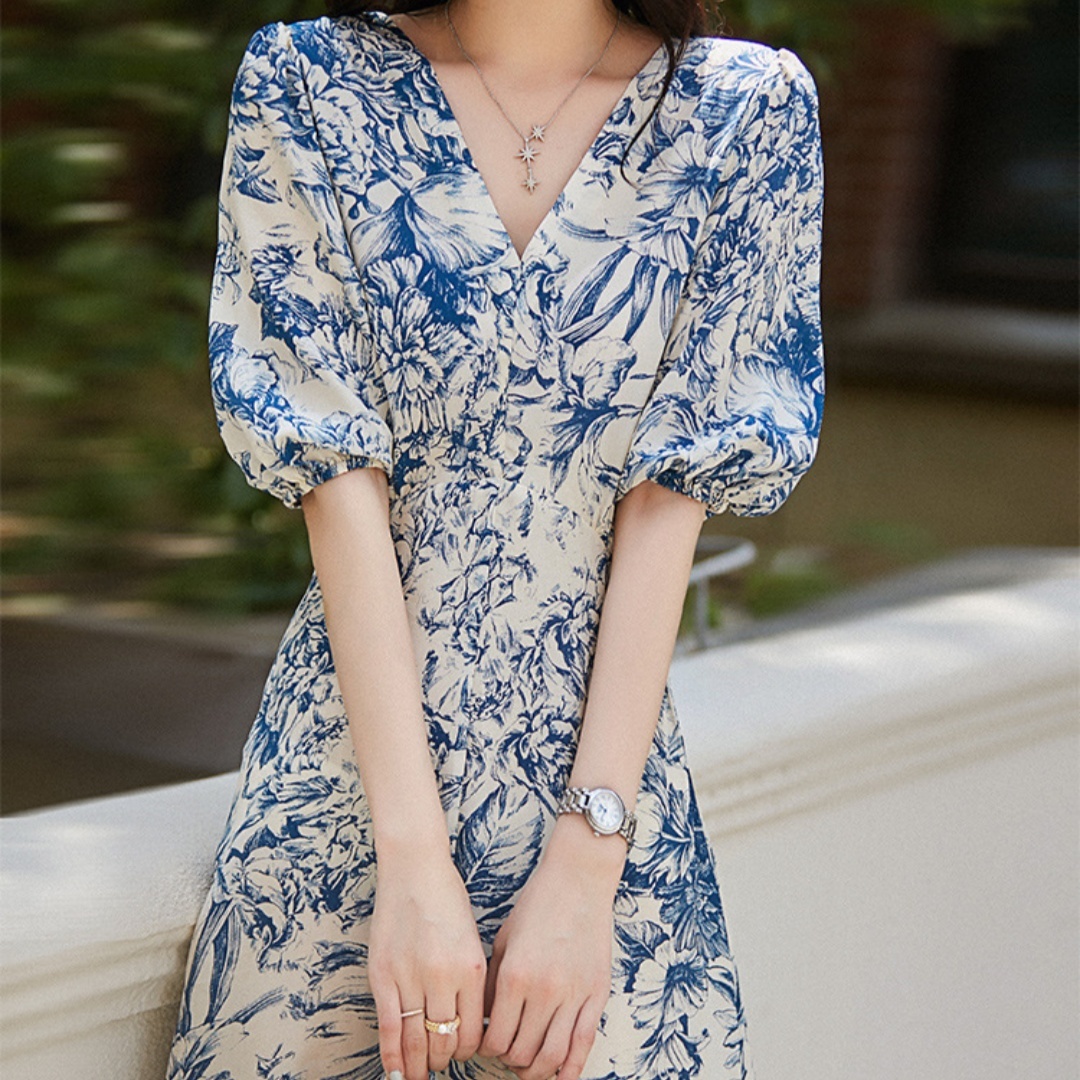 New Chinese Style Heavyweight Silk Dress