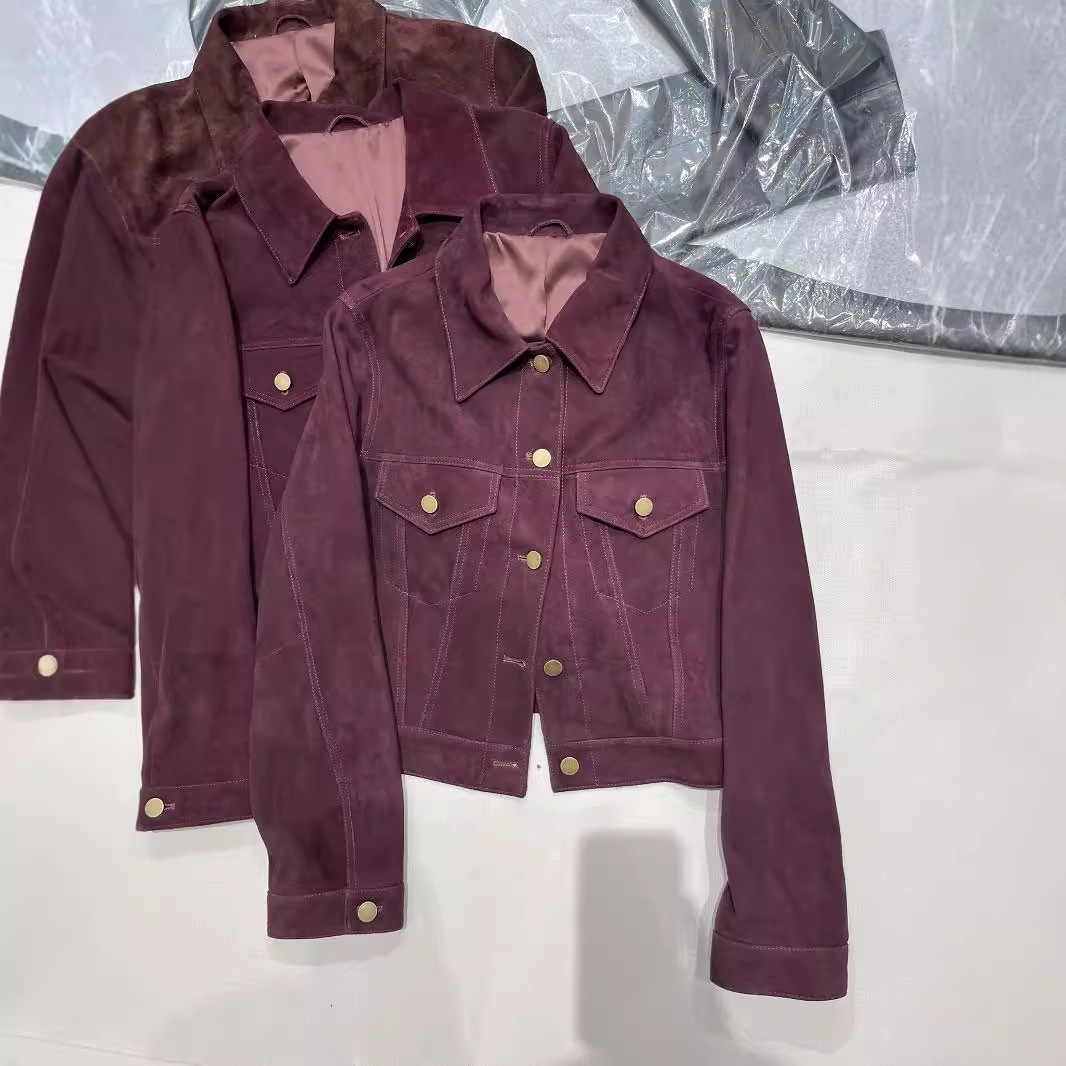 Short Box Retro Leather Coat - Image 5