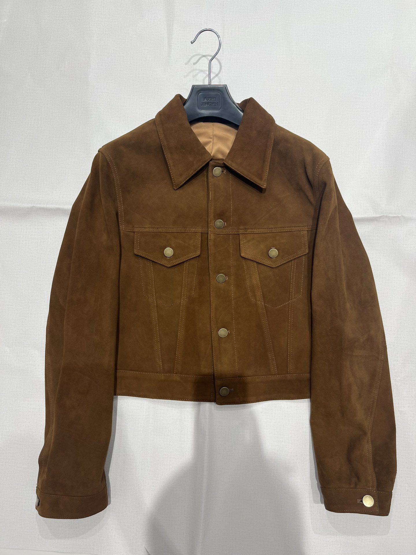 Short Box Retro Leather Coat - Image 3