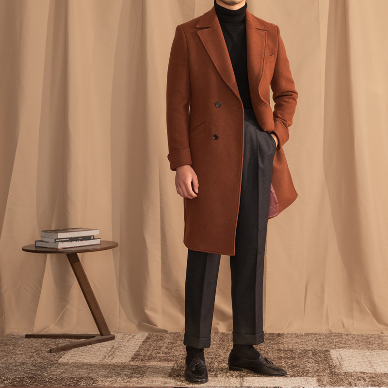 Warm Coat Double-breasted Mid-length Wool Overcoat - Image 6