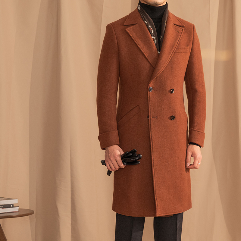 Warm Coat Double-breasted Mid-length Wool Overcoat - Image 10