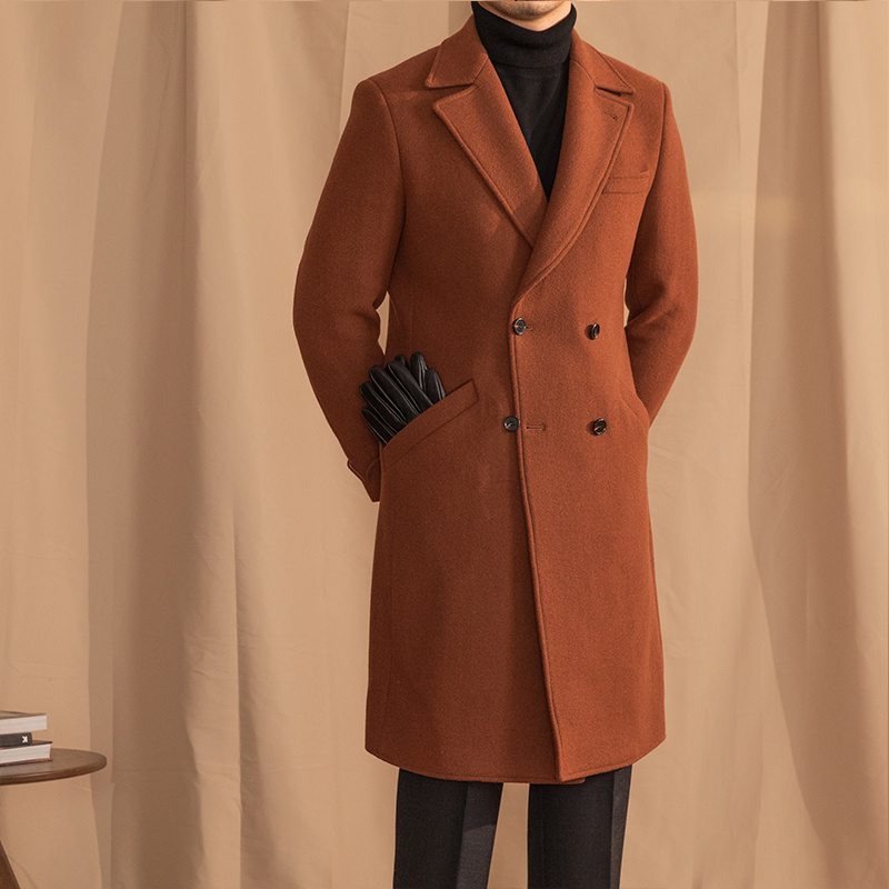 Warm Coat Double-breasted Mid-length Wool Overcoat - Image 2