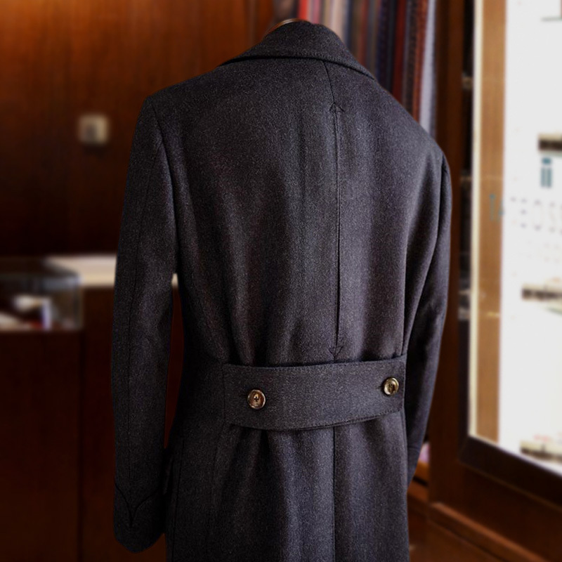 Padded Wool Polo Coat In Winter - Image 7
