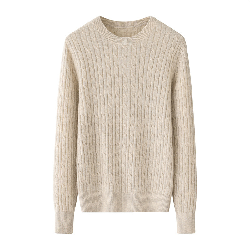 Round Neck Sweater Women's Pure Cashmere Sweater - Image 2