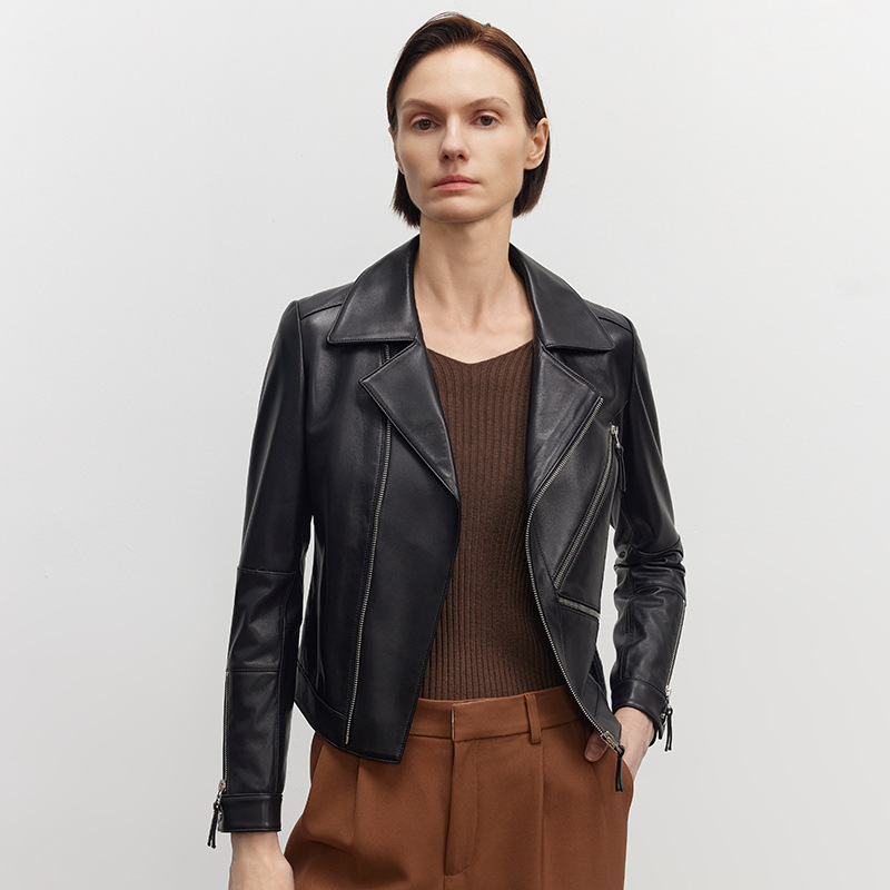 Genuine Leather Slim Fit Small Leather Clothes Coat - Image 2