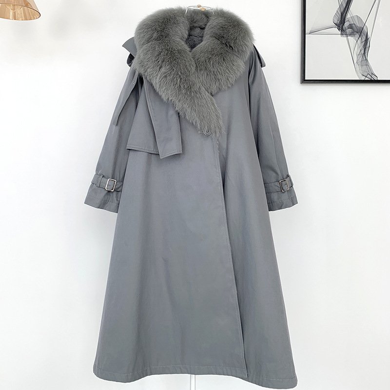 Women's Medium Length Detachable Trench Style Overcoat - Image 3