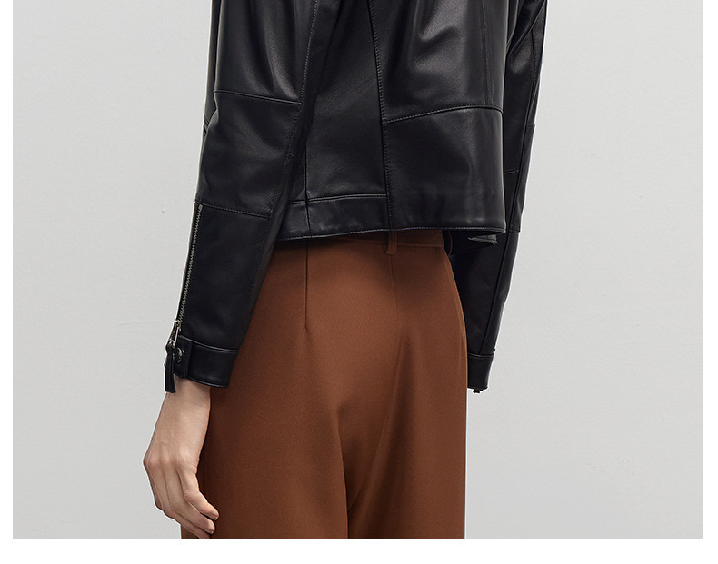 Genuine Leather Slim Fit Small Leather Clothes Coat - Image 5