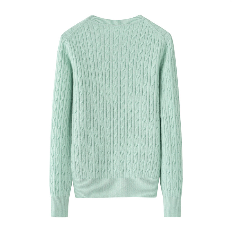 Round Neck Sweater Women's Pure Cashmere Sweater - Image 5