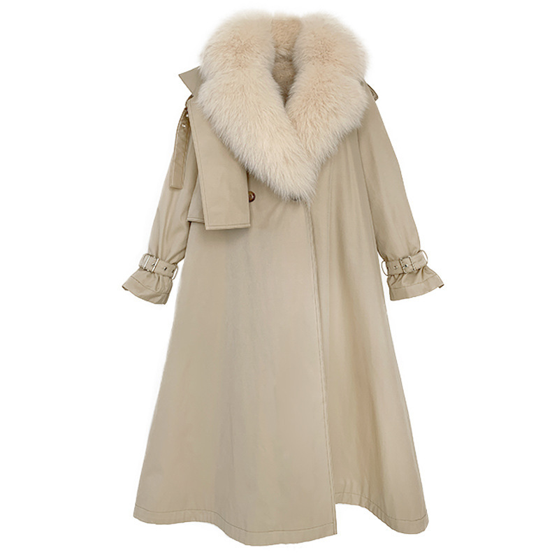 Women's Medium Length Detachable Trench Style Overcoat - Image 5