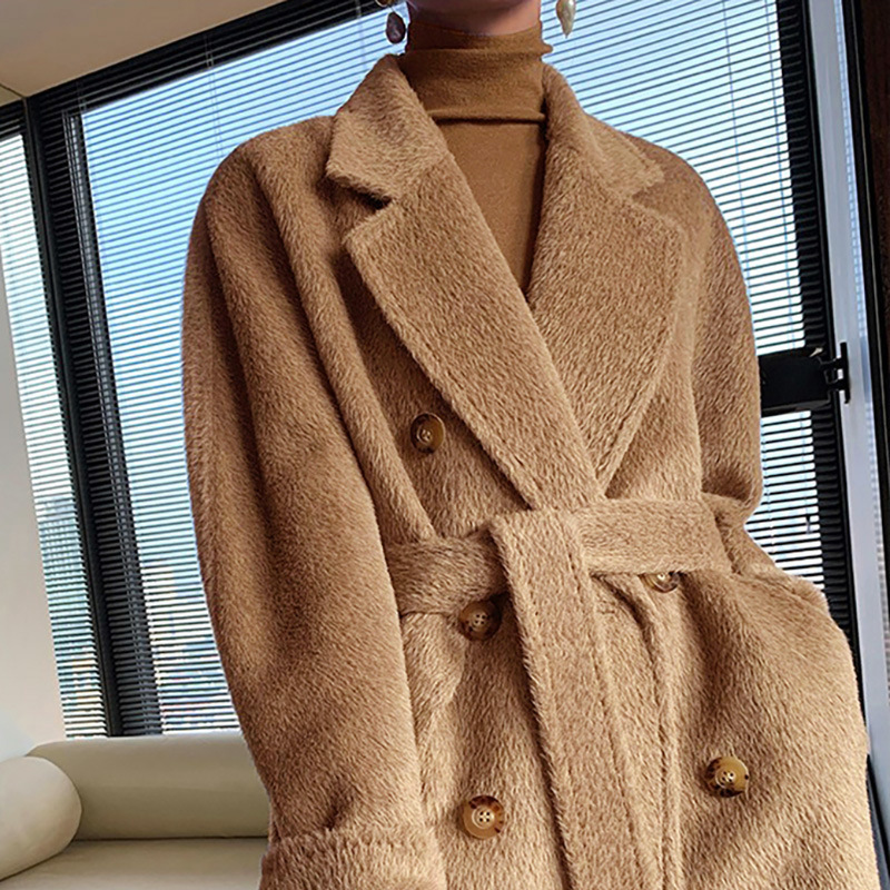 Women’s Mid-length Winter Thick Woolen Cashmere Coat