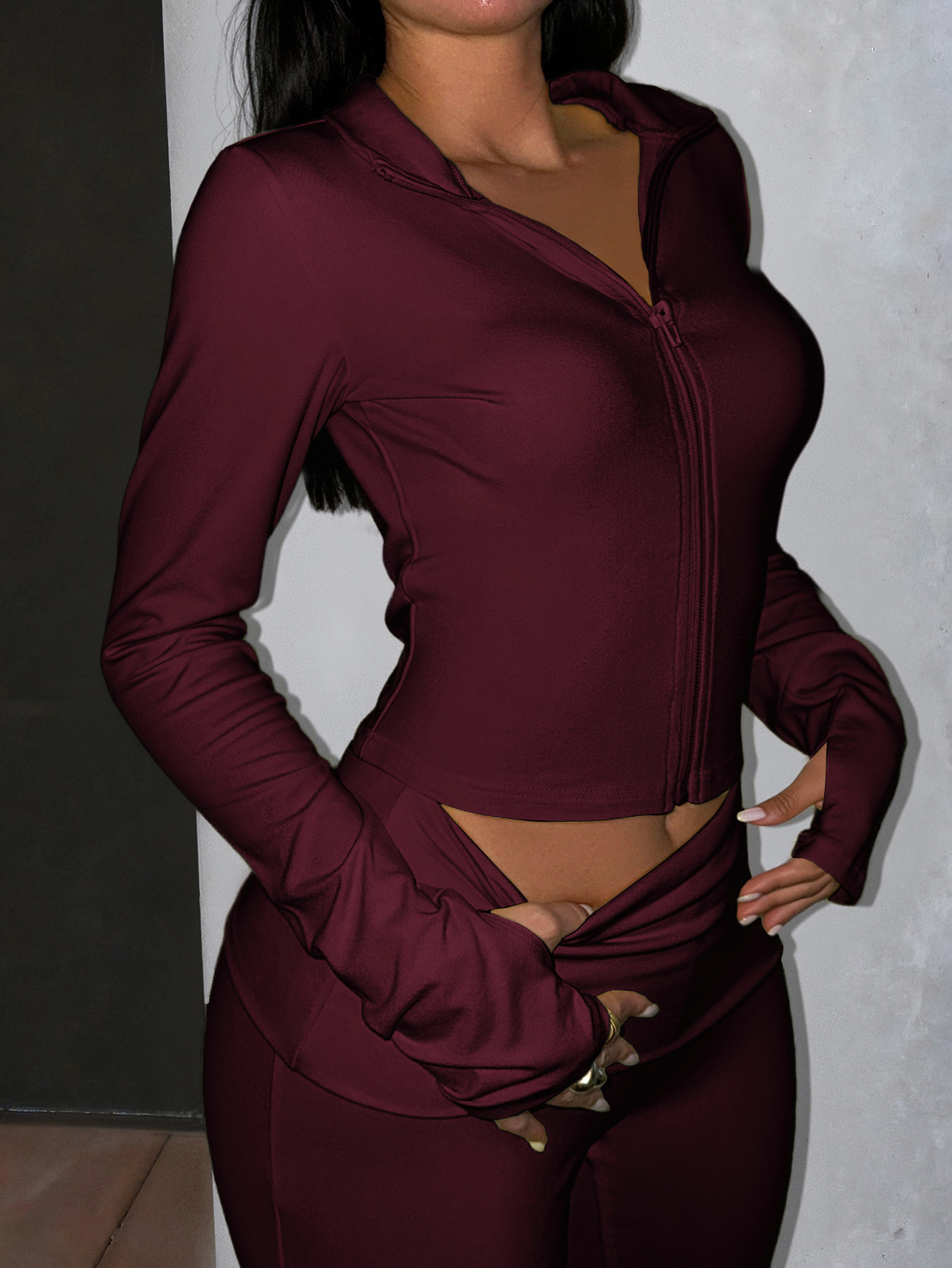 Yoga Sports Jacket And Tight-fitting Pants Two-piece Set - Image 2