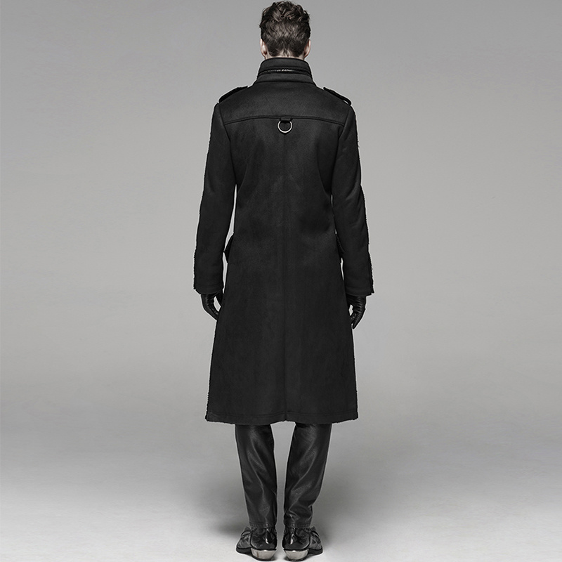 Punk Gothic Rock Fur One Piece Men's Windbreaker - Image 4