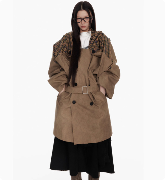 Hooded Patchwork Windbreaker Jacket For Women - Image 3