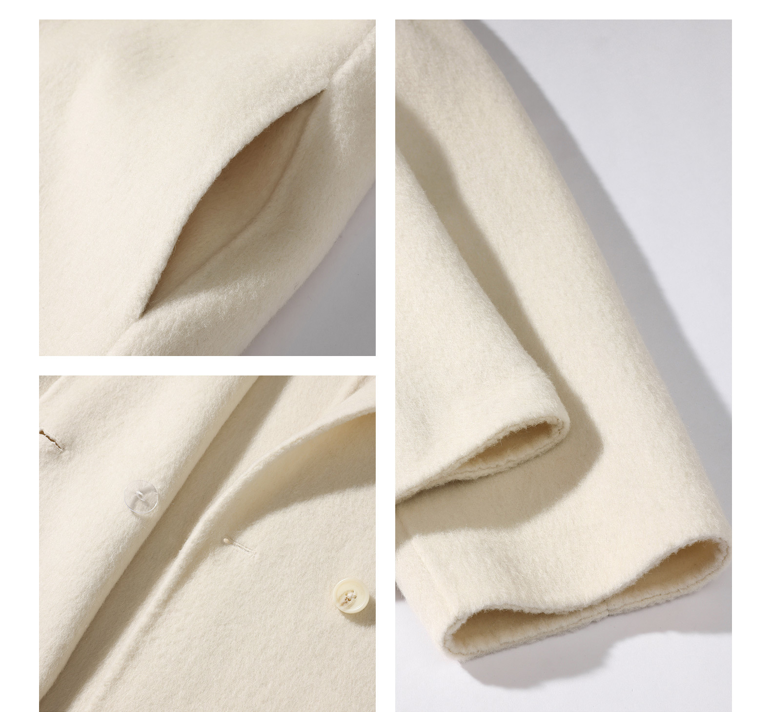 Double Breasted White Wool Coat For Women Autumn And Winter Double-sided Medium To Long Style - Image 5