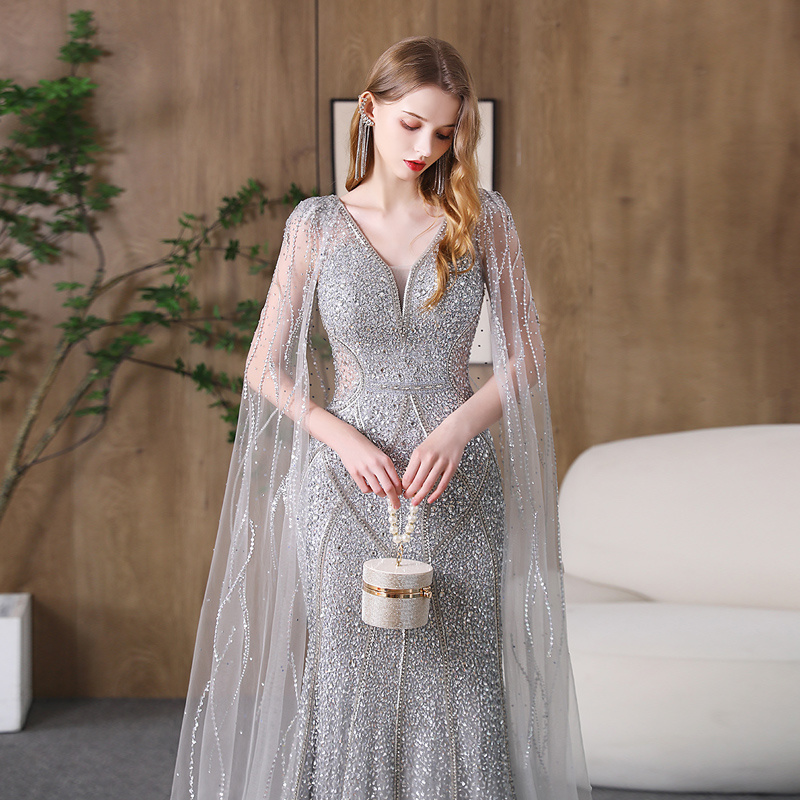 Evening Dress Banquet Slimming Fishtail Host Evening Dress - Image 10