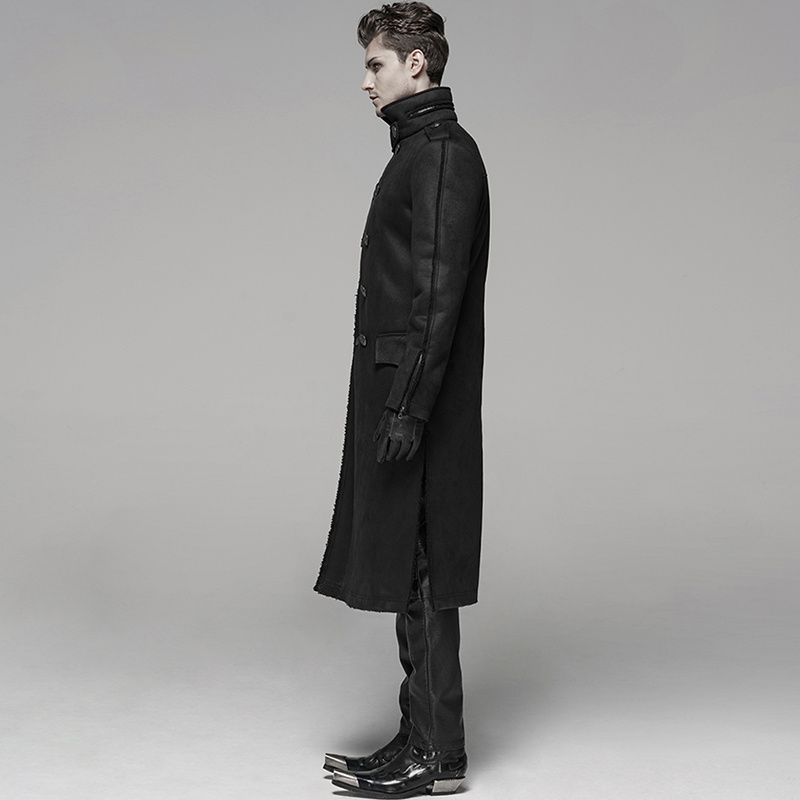 Punk Gothic Rock Fur One Piece Men's Windbreaker - Image 3