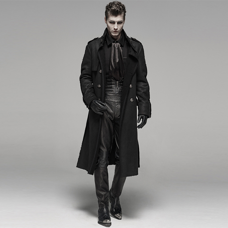 Punk Gothic Rock Fur One Piece Men's Windbreaker - Image 2