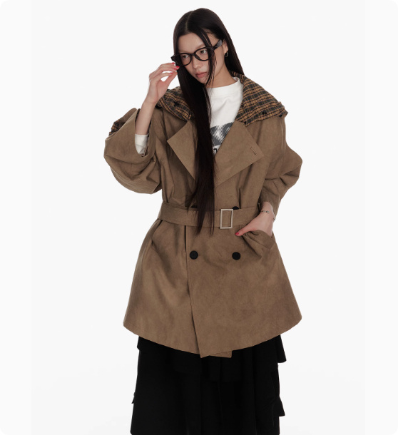 Hooded Patchwork Windbreaker Jacket For Women - Image 5