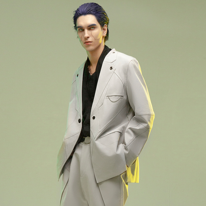 Men's Fashion Minimalist Magnetic Single Button Casual Suit - Image 5