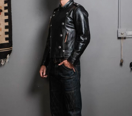 Springautumn Turn-down Collar Biker Leather Jacket - Image 5