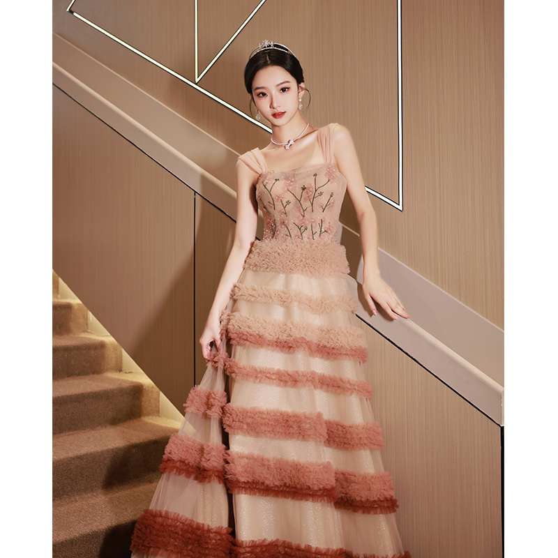 Women's Niche Light Luxury Flower Princess Evening Dress - Image 2