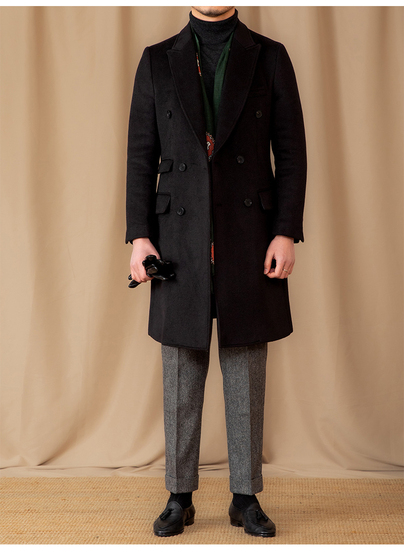 50 Wool Extra Thick Mid-length Closure Collar Double-row Thermal Jacket - Image 4