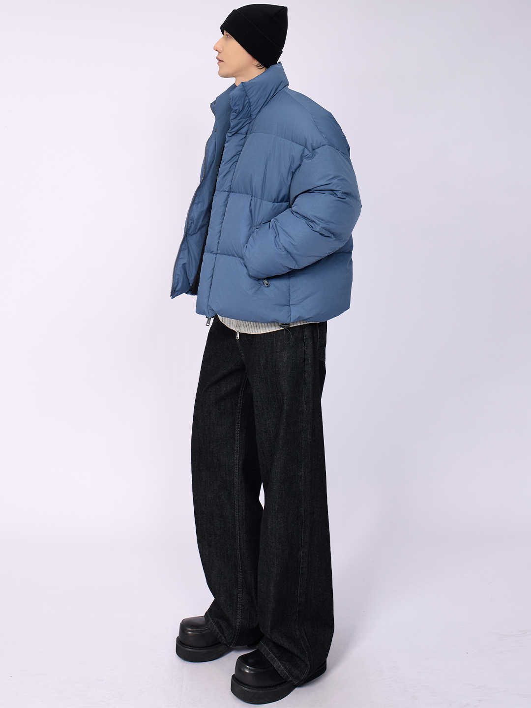 Mens Solid-Color Loose-Fit American-Style Designer Jacket - Image 4