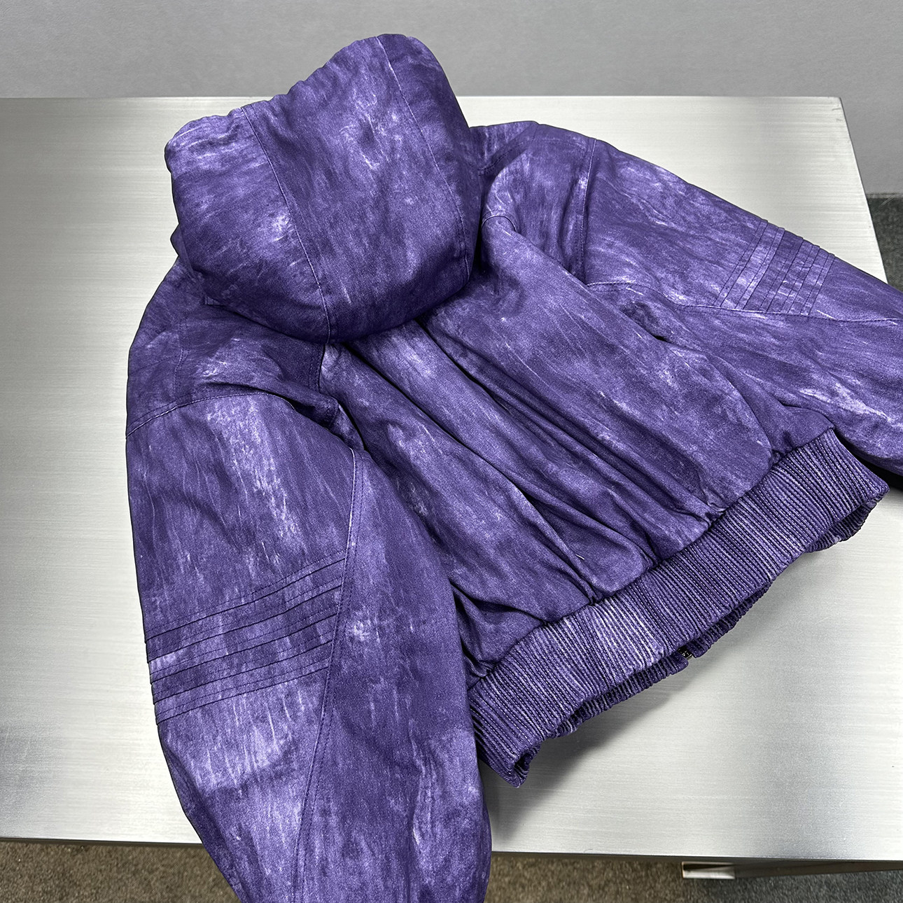 Ink-wash Shibori Hooded Jacket With Astronaut Design And Quilted Lining - Image 4