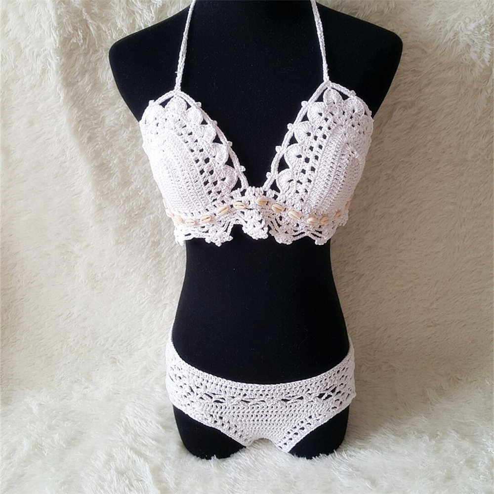 Summer Ladies Bikini Swimwear Woolen Knitted Beach Sun Bathing Suit - Image 4