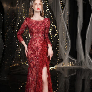 Queen Temperament Evening Dress Female Fishtail Red Heavy Industry