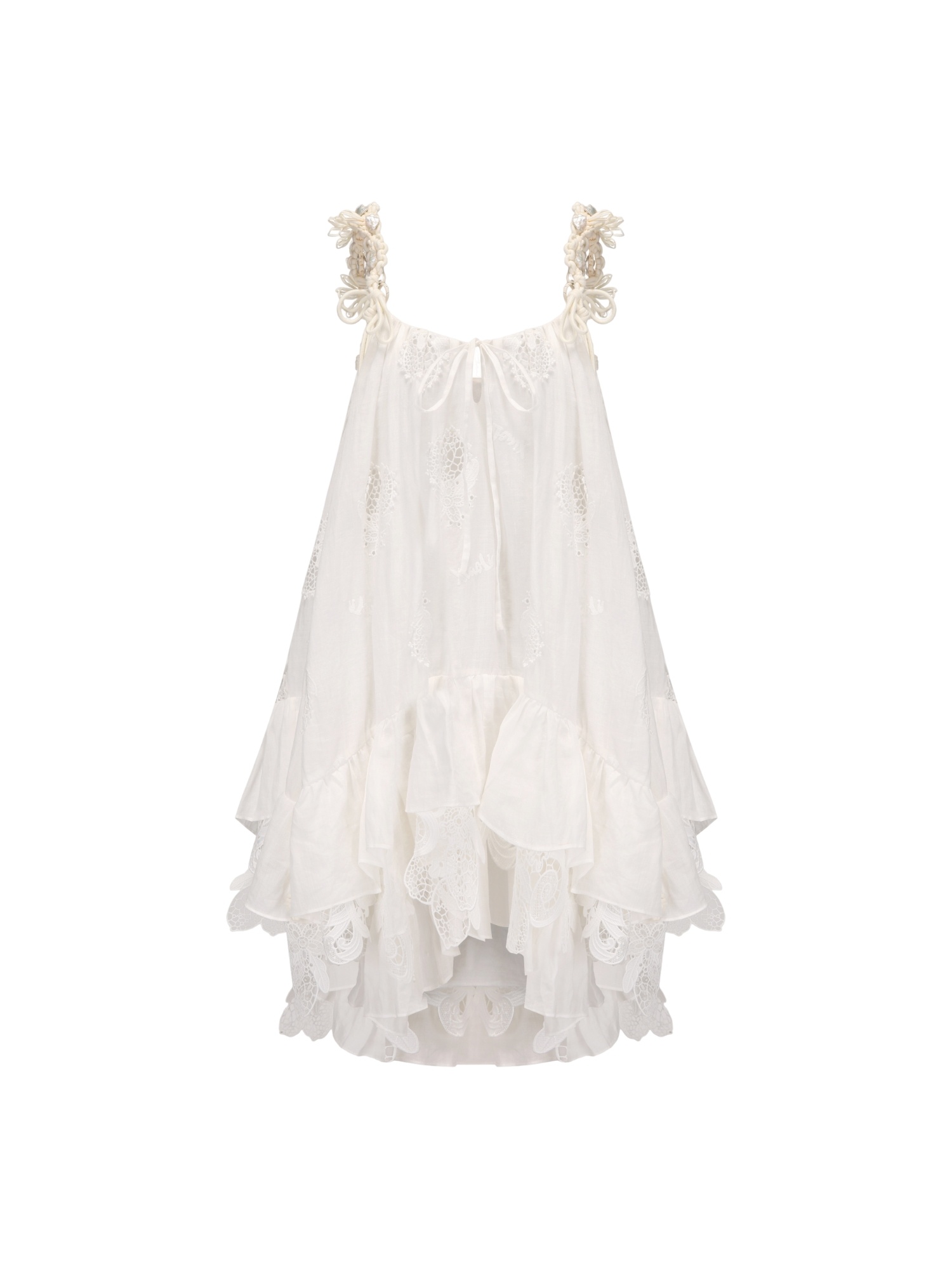 Lemon Hollow Embroidered Short Strap Dress - Image 6